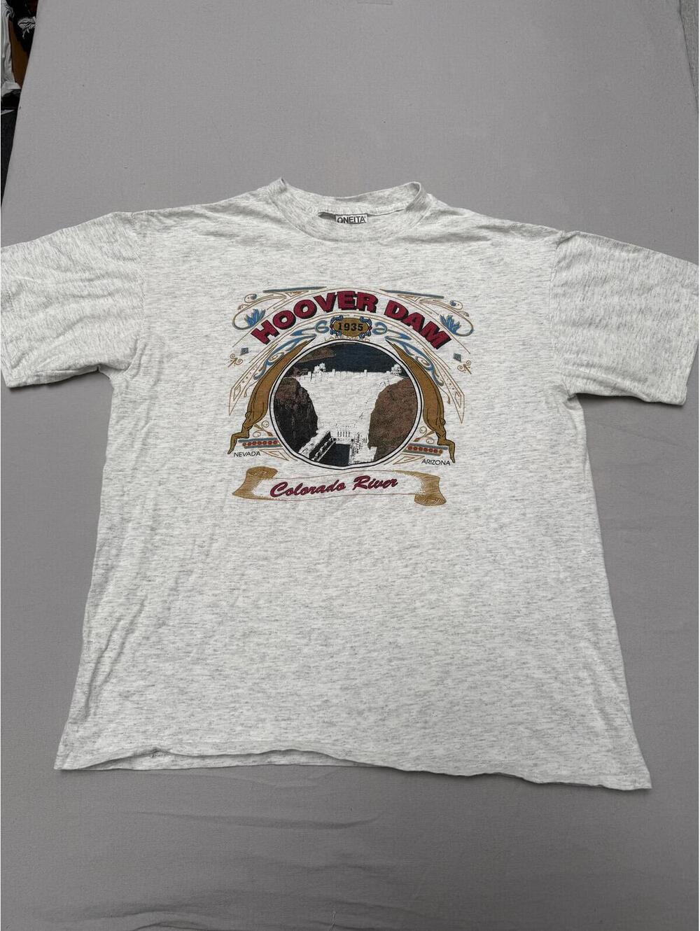 Vintage Hoover Dam T-shirt Colorado River Lake Mead Tee - L
